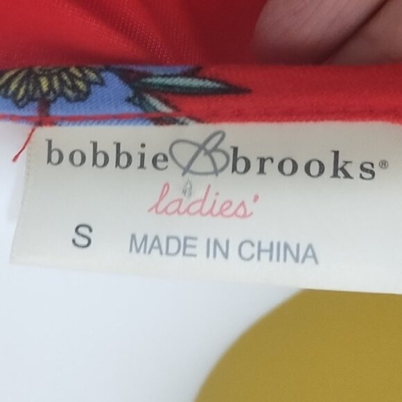 Bobbie Brooks Long Sleeve Floral Red A Line Dress S Boho Stretchy - Picture 5 of 6